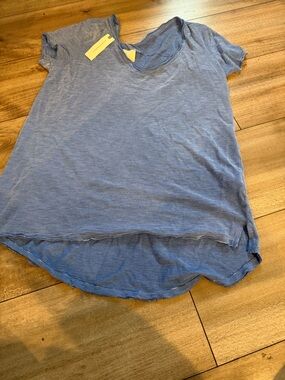 T.La Blue Striped V-Neck Tee